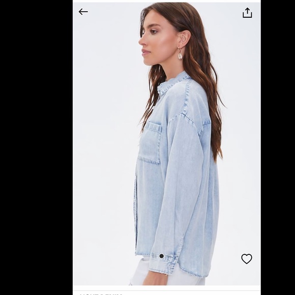 Light denim button up shirt - Picture 2 of 4